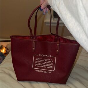 Coach Burgundy Tote Bag